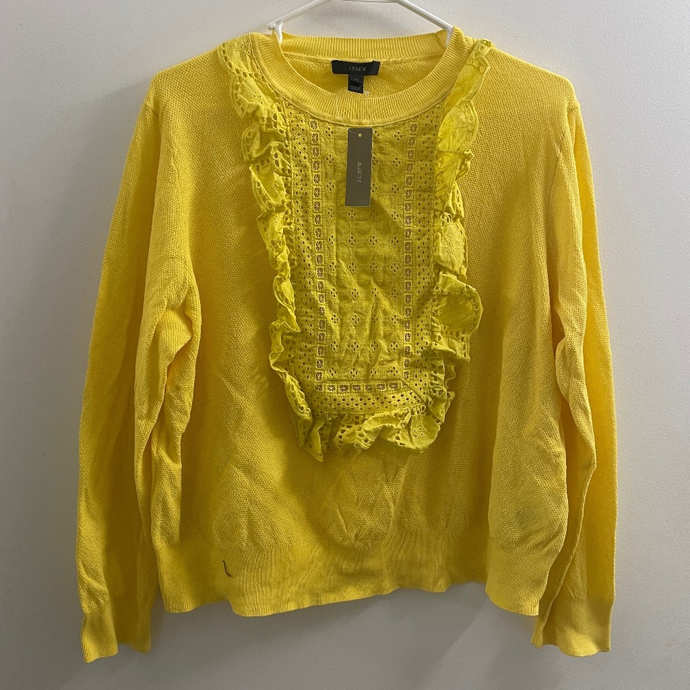 Jcrew lightweight ruffle sweater (NWT)